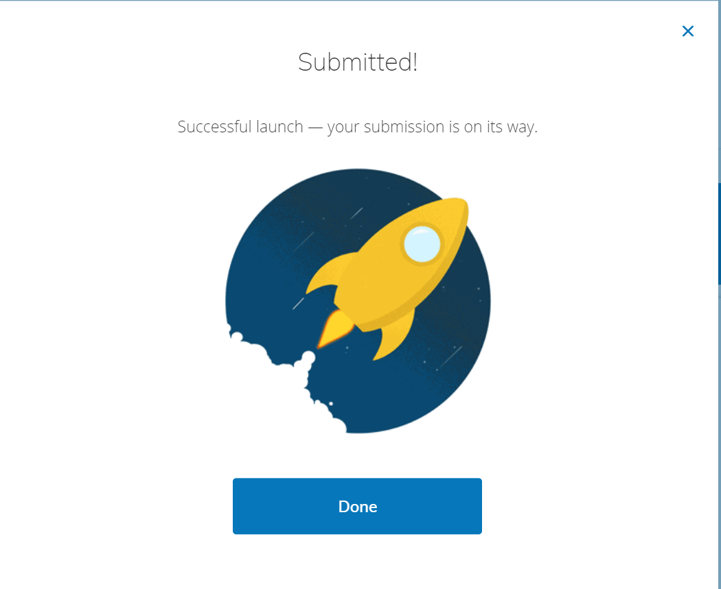 Submitted! Successful launch — your submission is on its way.